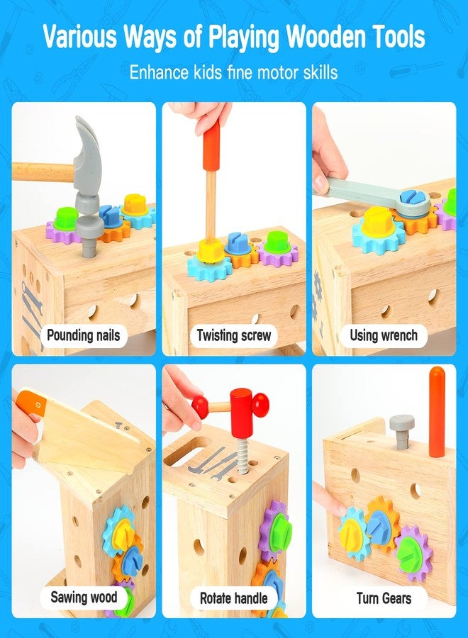 Hieoby Wooden Tool Set for Kids 2 3 4 5 Year Old, 29Pcs Educational STEM Toys Toddler Montessori Toys for 2 Year Old Construction Preschool Learning Activities Gifts for Boys Girls Age 2-4 1-3 - Image 3